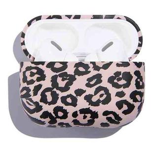 Anti-fall Wireless Earphone PC Protective Case For AirPods Pro(Light Purple Leopard Texture)