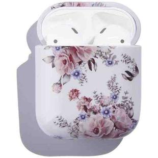 Flower Pattern Anti-fall Wireless Earphone PC Protective Case For AirPods 1/2(Peony)