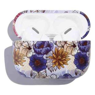 Flower Pattern Anti-fall Wireless Earphone PC Protective Case For AirPods Pro(Chrysanthemum)