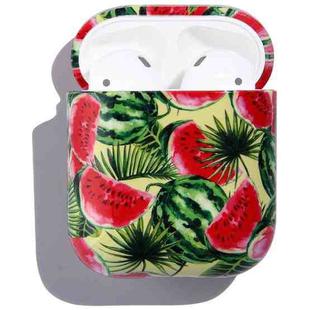 Fruit Pattern Anti-fall Wireless Earphone PC Protective Case For AirPods 1/2(Watermelon)