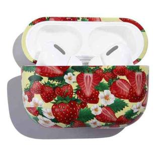 Fruit Pattern Anti-fall Wireless Earphone PC Protective Case For AirPods Pro(Strawberry)