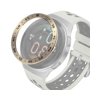 For Huawei Watch GT2e Smart Watch Stainless Steel Bezel Ring, Style:A Version Time(Retro Gold Ring Black Lettering)