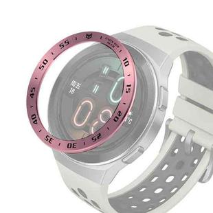 For Huawei Watch GT2e Smart Watch Stainless Steel Bezel Ring, Style:A Version Time(Rose Pink Ring Black Lettering)