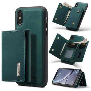 DG.MING M1 Series 3-Fold Multi Card Wallet  Back Cover Shockproof Case with Holder Function For iPhone X(Green)