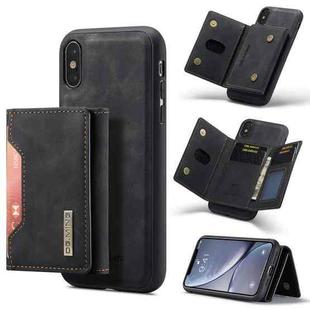 DG.MING M2 Series 3-Fold Multi Card Bag Back Cover Shockproof Case with Wallet & Holder Function For iPhone XS(Black)
