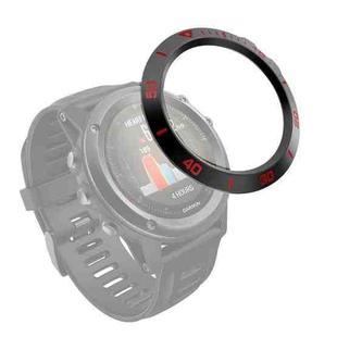 For Garmin Fenix 3/3 HR Smart Watch Steel Bezel Ring, A Version(Black Ring Red Letter)