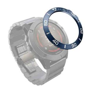 For Garmin Fenix 5X/5X Plus Smart Watch Steel Bezel Ring, A Version(Blue Ring White Letter)