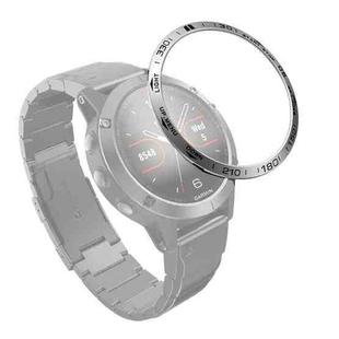 For Garmin Fenix 5 Smart Watch Steel Bezel Ring, B Version(Silver Ring Black Letter)