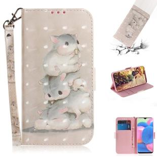 For Nokia 7.2 / 6.2 3D Colored Drawing Horizontal Flip PU Leather Case with Holder & Card Slots & Wallet(Squirrels)