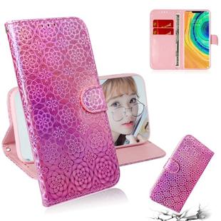 For Huawei Mate 30 Pro / 5G Solid Color Colorful Magnetic Buckle Horizontal Flip PU Leather Case with Holder & Card Slots & Wallet & Lanyard(Pink)