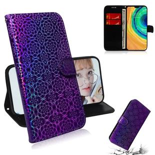 For Huawei Mate 30 / 5G Solid Color Colorful Magnetic Buckle Horizontal Flip PU Leather Case with Holder & Card Slots & Wallet & Lanyard(Purple)