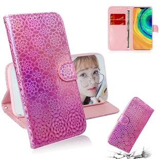 For Huawei Mate 30 / 5G Solid Color Colorful Magnetic Buckle Horizontal Flip PU Leather Case with Holder & Card Slots & Wallet & Lanyard(Pink)