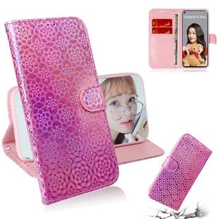 For Huawei Nova 5i Pro/Mate 30 Lite Solid Color Colorful Magnetic Buckle Horizontal Flip PU Leather Case with Holder & Card Slots & Wallet & Lanyard(Pink)