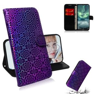 For Nokia 7.2 Solid Color Colorful Magnetic Buckle Horizontal Flip PU Leather Case with Holder & Card Slots & Wallet & Lanyard(Purple)