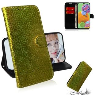 For Galaxy A90 5G Solid Color Colorful Magnetic Buckle Horizontal Flip PU Leather Case with Holder & Card Slots & Wallet & Lanyard(Yellow)