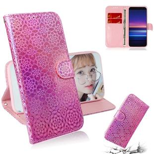 For Sony Xperia 20 Solid Color Colorful Magnetic Buckle Horizontal Flip PU Leather Case with Holder & Card Slots & Wallet & Lanyard(Pink)