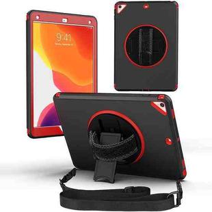 360 Degree Rotation Turntable Robot Shockproof TPU + PC Protective Case with Holder & Hand Grip Strap & Shoulder Strap For iPad Pro 10.5(Black Red)