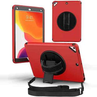 360 Degree Rotation Turntable Robot Shockproof TPU + PC Protective Case with Holder & Hand Grip Strap & Shoulder Strap For iPad Pro 10.5(Red Black)