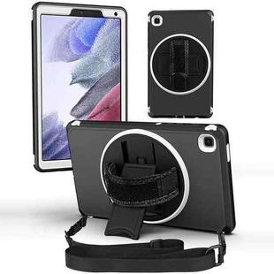 360 Degree Rotation Turntable Robot Shockproof TPU + PC Protective Case with Holder & Hand Grip Strap & Shoulder Strap For Samsung Galaxy Tab A7 Lite(Black White)