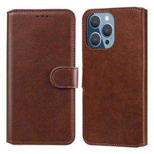 For iPhone 13 Pro Classic Calf Texture PU + TPU Horizontal Flip Leather Case with Holder & Card Slots & Wallet (Brown)