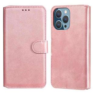 For iPhone 13 Pro Classic Calf Texture PU + TPU Horizontal Flip Leather Case with Holder & Card Slots & Wallet (Rose Gold)