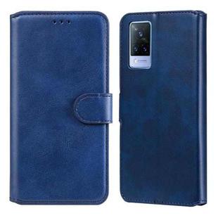 Classic Calf Texture PU + TPU Horizontal Flip Leather Case with Holder & Card Slots & Wallet For vivo V21(Blue)