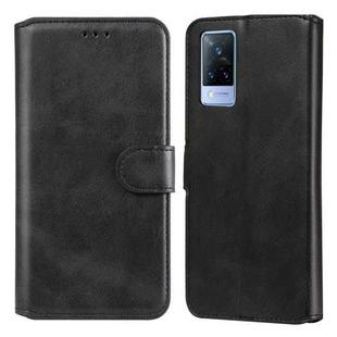 Classic Calf Texture PU + TPU Horizontal Flip Leather Case with Holder & Card Slots & Wallet For vivo V21(Black)