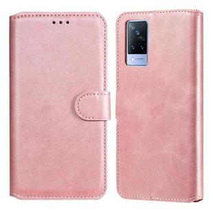 Classic Calf Texture PU + TPU Horizontal Flip Leather Case with Holder & Card Slots & Wallet For vivo V21(Rose Gold)