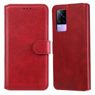 Classic Calf Texture PU + TPU Horizontal Flip Leather Case with Holder & Card Slots & Wallet For vivo V21e(Red)