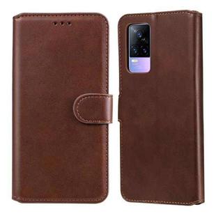 Classic Calf Texture PU + TPU Horizontal Flip Leather Case with Holder & Card Slots & Wallet For vivo V21e(Brown)