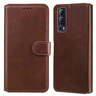 Classic Calf Texture PU + TPU Horizontal Flip Leather Case with Holder & Card Slots & Wallet For vivo Y72 5G(Brown)