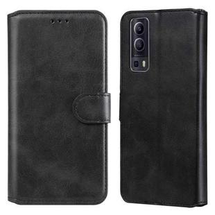 Classic Calf Texture PU + TPU Horizontal Flip Leather Case with Holder & Card Slots & Wallet For vivo Y72 5G(Black)