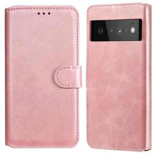 Classic Calf Texture PU + TPU Horizontal Flip Leather Case with Holder & Card Slots & Wallet For Google Pixel 6 Pro(Rose Gold)