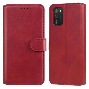 For Samsung Galaxy A03s 166mm Classic Calf Texture PU + TPU Horizontal Flip Leather Case with Holder & Card Slots & Wallet(Red)