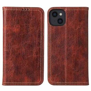 For iPhone 13 mini Fierre Shann Retro Tree Bark Texture PU Magnetic Horizontal Flip Leather Case with Holder & Card Slots & Wallet (Red)