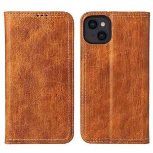 For iPhone 13 Fierre Shann Retro Tree Bark Texture PU Magnetic Horizontal Flip Leather Case with Holder & Card Slots & Wallet(Brown)