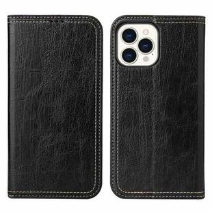 For iPhone 13 Pro Max Fierre Shann Retro Tree Bark Texture PU Magnetic Horizontal Flip Leather Case with Holder & Card Slots & Wallet (Black)
