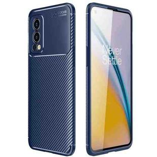 For OnePlus Nord 2 5G Carbon Fiber Texture Shockproof TPU Case(Blue)