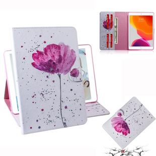 For  iPad 10.2 / 10.5 / Air 2019 3D Colored Drawing Horizontal Flip Leather Case with Holder & Card Slots & Wallet(Purple Orchid)