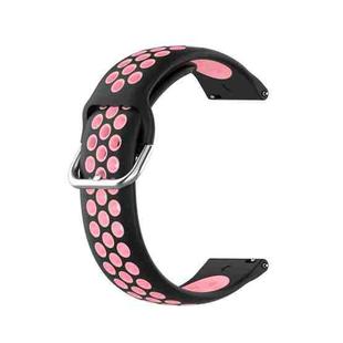 For Samsung Galaxy Watch4 44mm Two-color Silicone Watch Band(Black Pink)