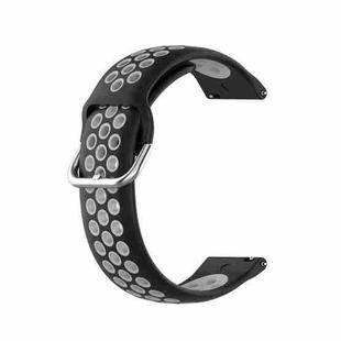 For Samsung Galaxy Watch4 44mm Two-color Silicone Watch Band(Black Grey)