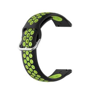 For Samsung Galaxy Watch4 Classic 42mm Two-color Silicone Watch Band(Black Lime Green)