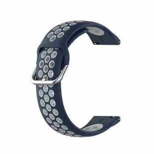For Samsung Galaxy Watch4 Classic 42mm Two-color Silicone Watch Band(Midnight Blue White)