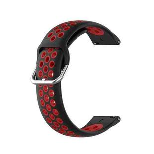 For Samsung Galaxy Watch4 Classic 46mm Two-color Silicone Watch Band(Black Red)
