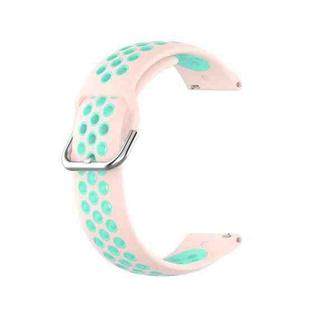 For Samsung Galaxy Watch4 Classic 46mm Two-color Silicone Watch Band(Light Pink Mint Green)