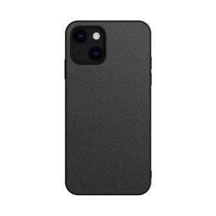 For iPhone 13 Plain Skin Leather Phone Case(Black)