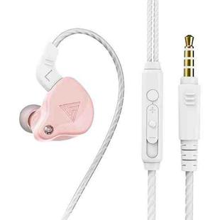 QKZ AK6-X 3.5mm In-Ear Wired Subwoofer Sports Earphone with Microphone, Cable Length: About 1.2m(Cherry Blossom Pink)