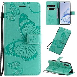 For Xiaomi Mi 9 Pro Pressed Printing Butterfly Pattern Horizontal Flip PU Leather Case with Holder & Card Slots & Wallet & Lanyard(Green)