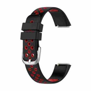 For Fitbit Luxe Two-color Silicone Watch Band(Black Red)