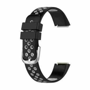 For Fitbit Luxe Two-color Silicone Watch Band(Black Grey)
